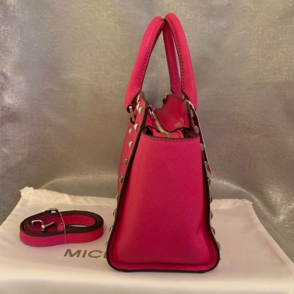 Michael Kors Selma Stud Medium Satchel RASPBERRY - Picture 2 of 6